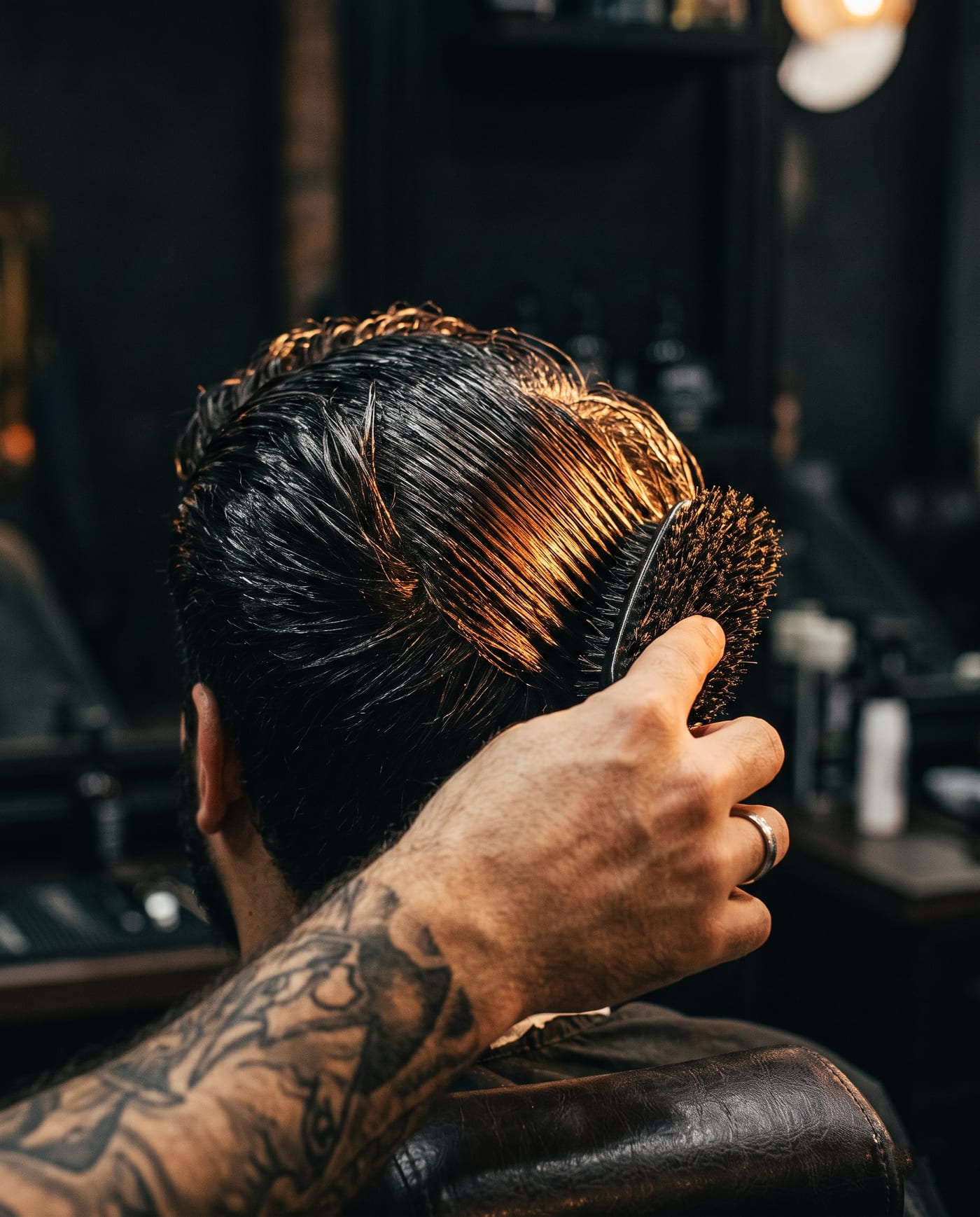Men's hair treatment and styling at Red Gents Salon Dubai